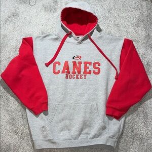 2 Tone Men’s Carolina Hurricanes Fleece Hooded Hoodie Sweatshirt L Vintage Style
